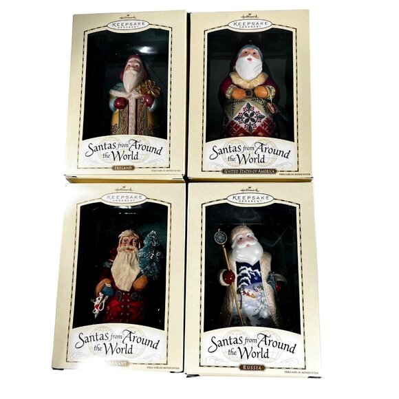 Hallmark Other - Hallmark 2004 Ornament Santas Around The World Lot of 4 USA Russia Italy Germany